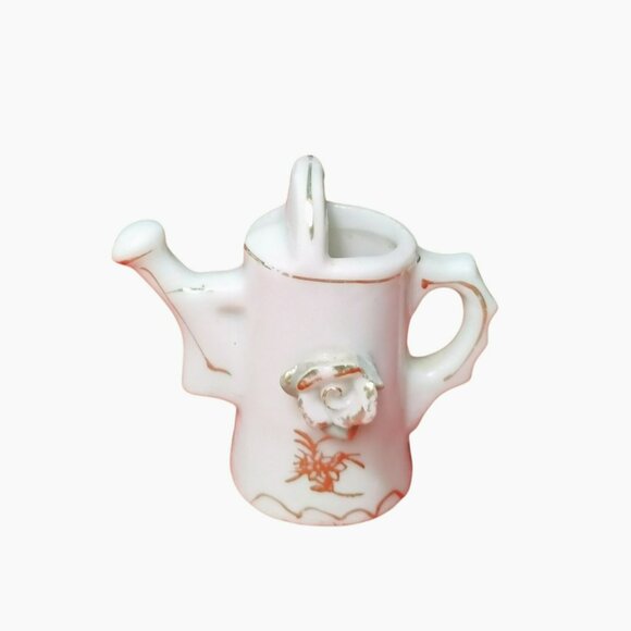 Vintage Miniature Ceramic Watering Can Porcelain Flower Design Made In Japan - Picture 2 of 6
